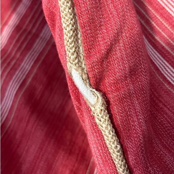 Ralph Lauren San Luca Red Stripe Seychelles Comforter KING Size Burlap Trim - Picture 10 of 12